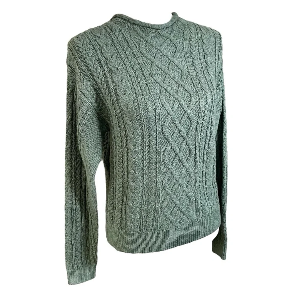 J. Crew Soft Cable Knit Sweater in Pale Spinach Green Size S NWT
